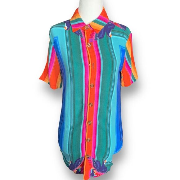 FARM Rio Multicolor Striped Button Down Shirt - Picture 1 of 11